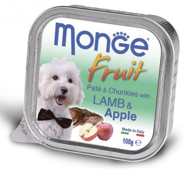 Monge Dog Fruit консервы для собак ягненок с яблоком 100г